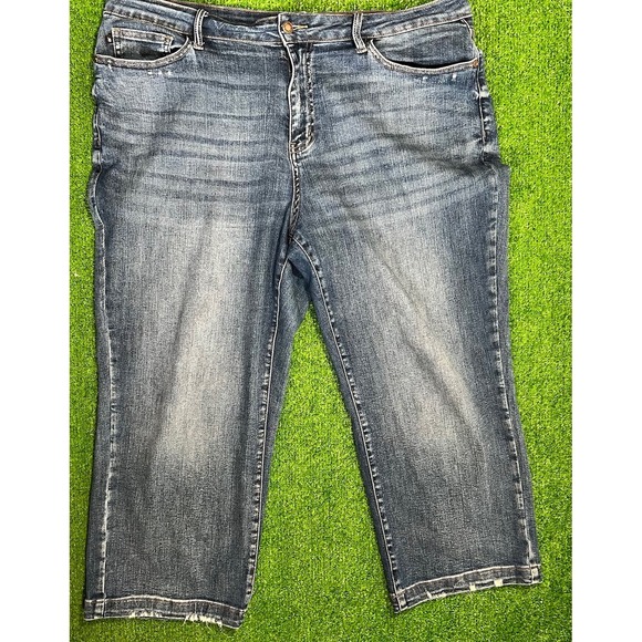 judy blue jeans size 20w Whiskered Stretch Denim EUC 25" Inseam High Rise - Picture 1 of 7